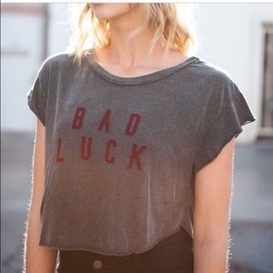 Brandy Melville/John Galt brand Bad Luck shirt.
